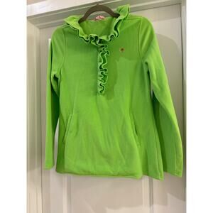 Lilly Pulitzer Lime Green Ruffle Collar Pullover Sweater